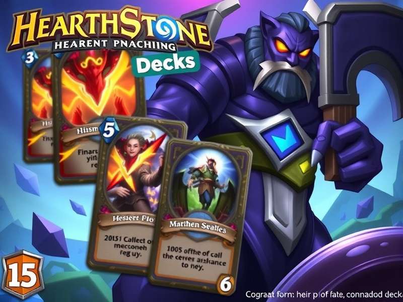 Hearthstone card game interface showing powerful decks
