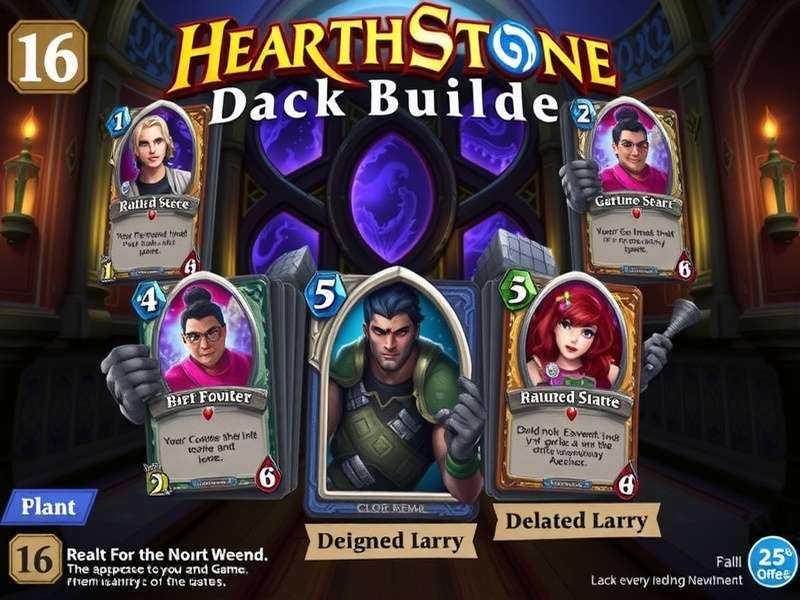 Hearthstone cards laid out on a table showing deck building process