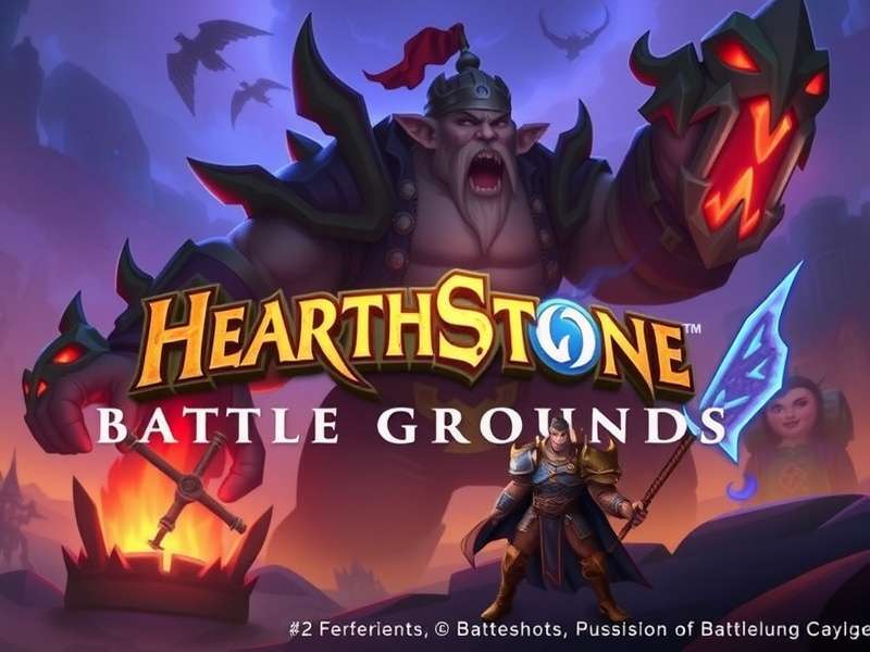 A complex late-game Hearthstone Battlegrounds board with divine shield and poison minions