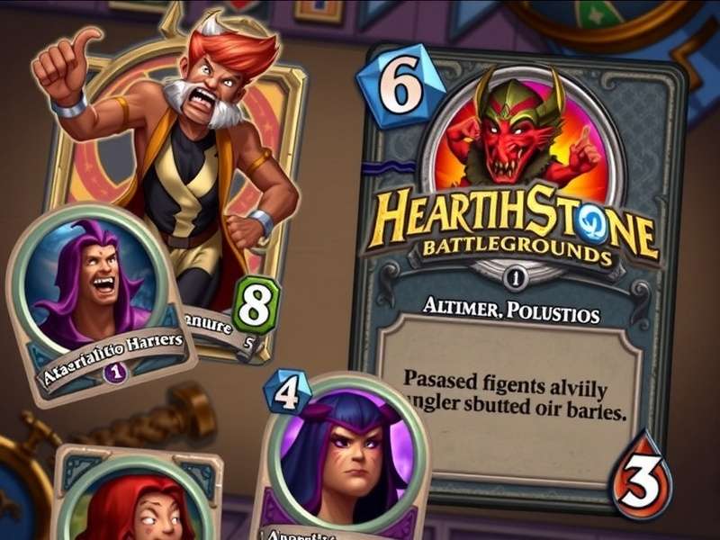 Hearthstone Battlegrounds Season 12 cards showcase with vibrant artwork