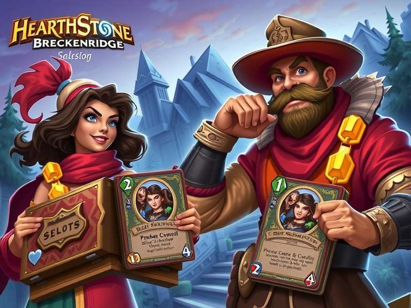 Hearthstone cards and strategy layout on a table