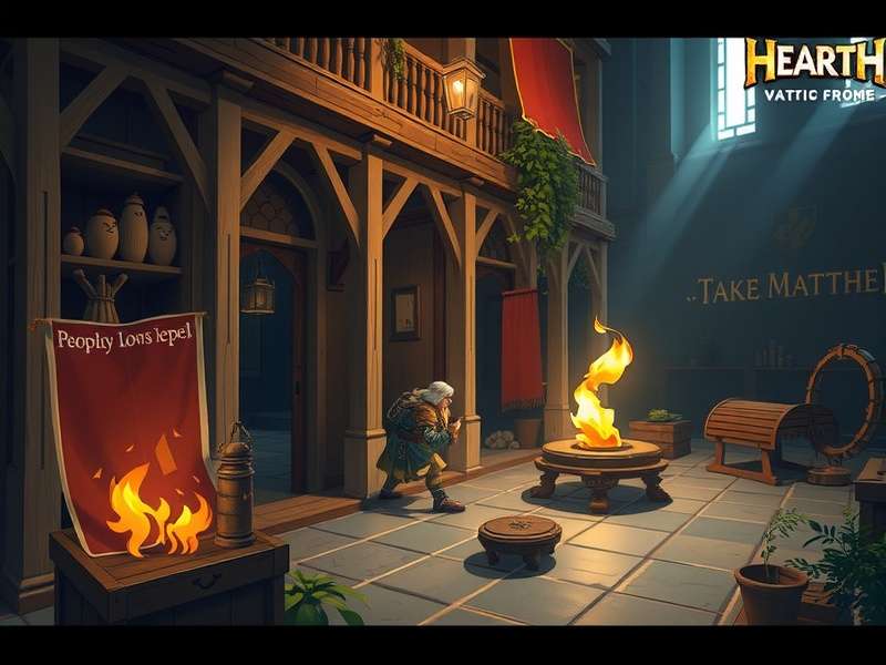 Hearthstone gameplay showcasing a detailed board state with cards and effects