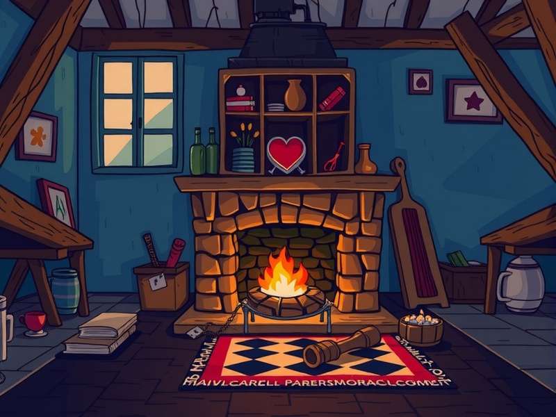 Indian Hearthstone players gathered around a symbolic fireplace, discussing strategies