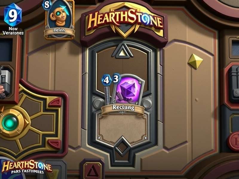 Hearthstone game board and cards laid out on a table