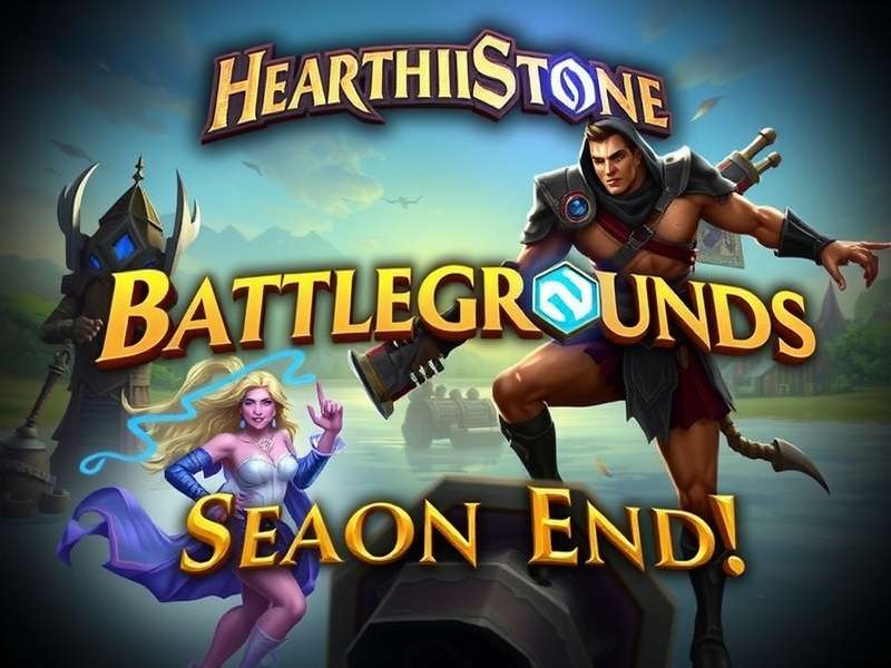 Hearthstone Battlegrounds Season End celebration screen with rewards