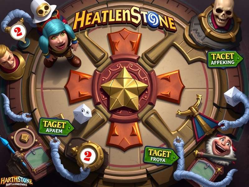 Hearthstone Battlegrounds hero collage featuring heroes, minions and the tavern interface