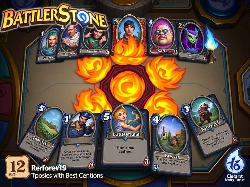 Hearthstone Battlegrounds Season 12 cards collage featuring new minions, heroes, and tribe synergies