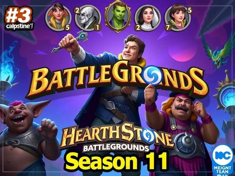 Hearthstone Battlegrounds Season 11 key art with new heroes and minions