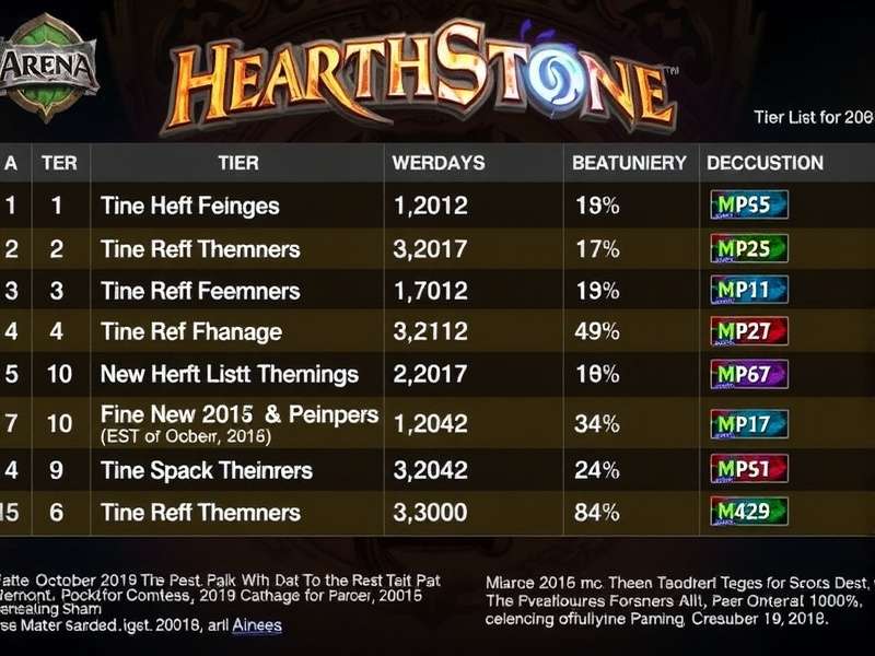 Hearthstone Arena Tier List October 2025 – India Edition banner showing all classes ranked